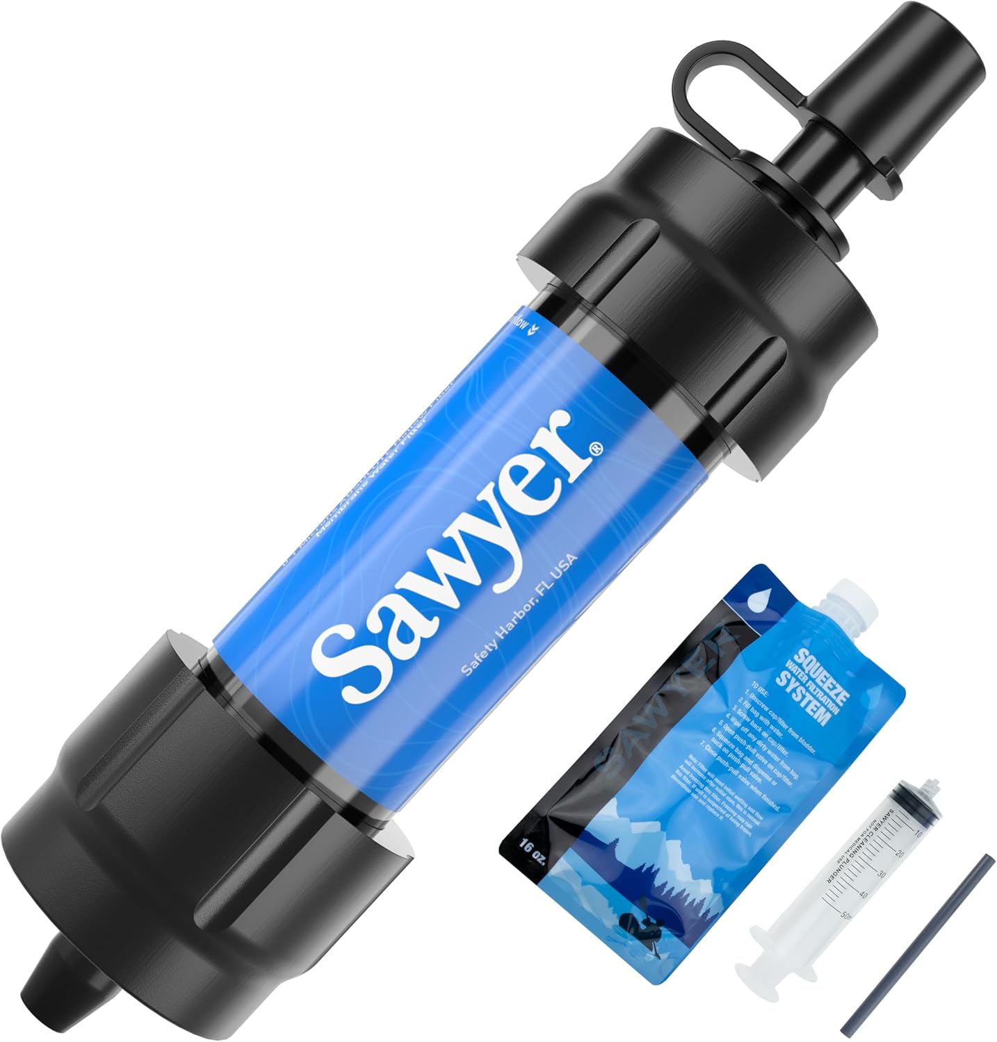Sawyer Mini water filtration system for emergency survival kits